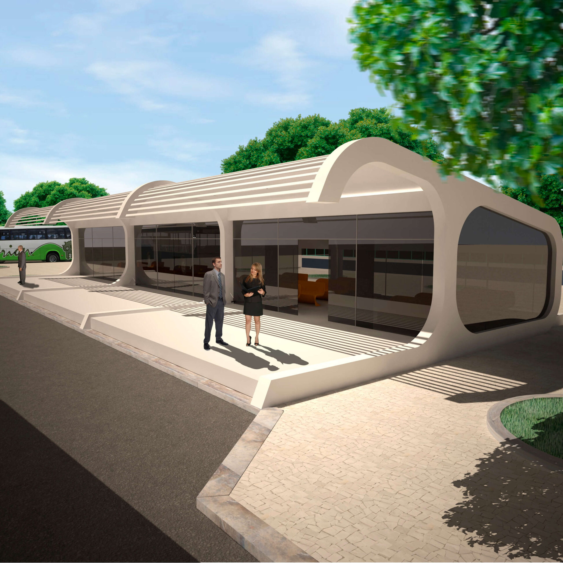 Terminal de ônibus Perspectiva direita